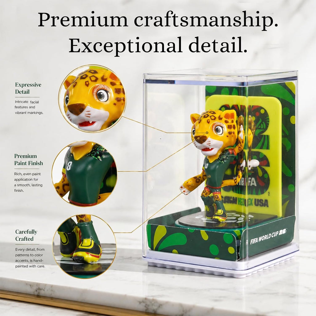 Official World Cup 2026 Merchandise Mascot Figurines Set, Limited Edition World Cup Merch Souvenirs, 3Pack Collectible Soccer Statues in Display Case, Football Fan Gift & World Cup Memorabilia (6cm-B)